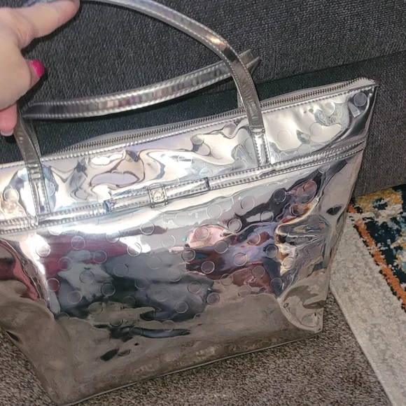 Kate Spade Shiny Silver Tote Bag - Picture 3 of 6